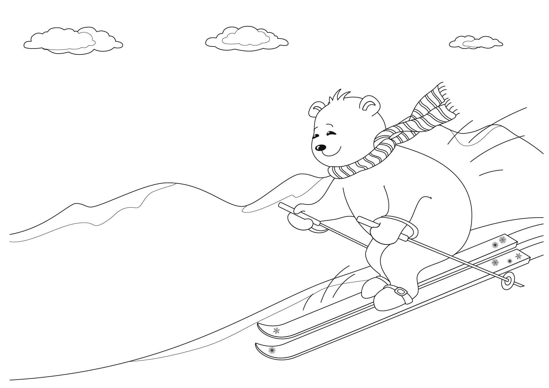 Мишка на лыжах